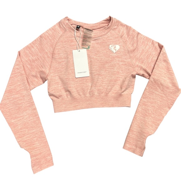 2 for $20 Women's long sleeve crop top Sweater pink - Picture 1 of 5